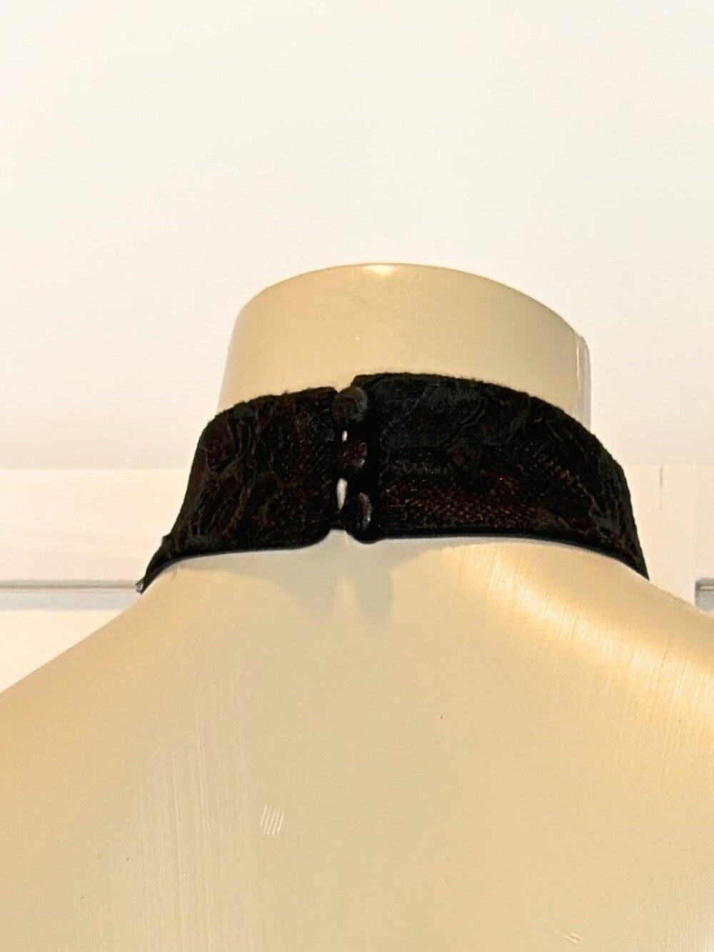 Chocolate USA Black Mandarin Collar Lace Halter Top - Picture 8 of 9
